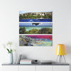 Remote Mona Island Art - Arrival as Painting, view from Cave, Color Enhanced Bay - Nikon D850 - Triptych Acrylic Print – Panoramic Jungle Wall Aert