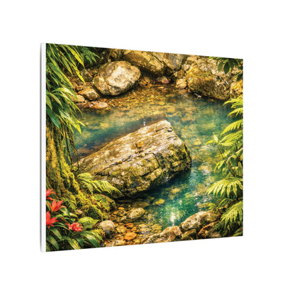 Tropical Forest Stream Matte Canvas Wall Art — Stretched Nature Landscape Print