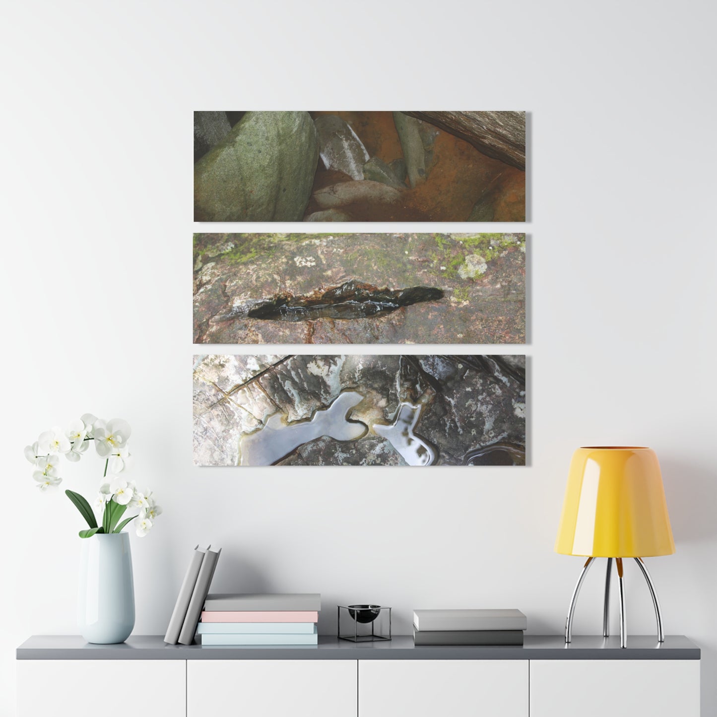 El Yunque Rainforest - Boulders formations in the Deep Forest - Nikon D850 - Triptych Acrylic Print – Forest Creek Landscape Wall Art