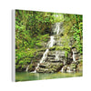 Tropical Waterfall Canvas Wall Art — Lush Jungle Landscape Print