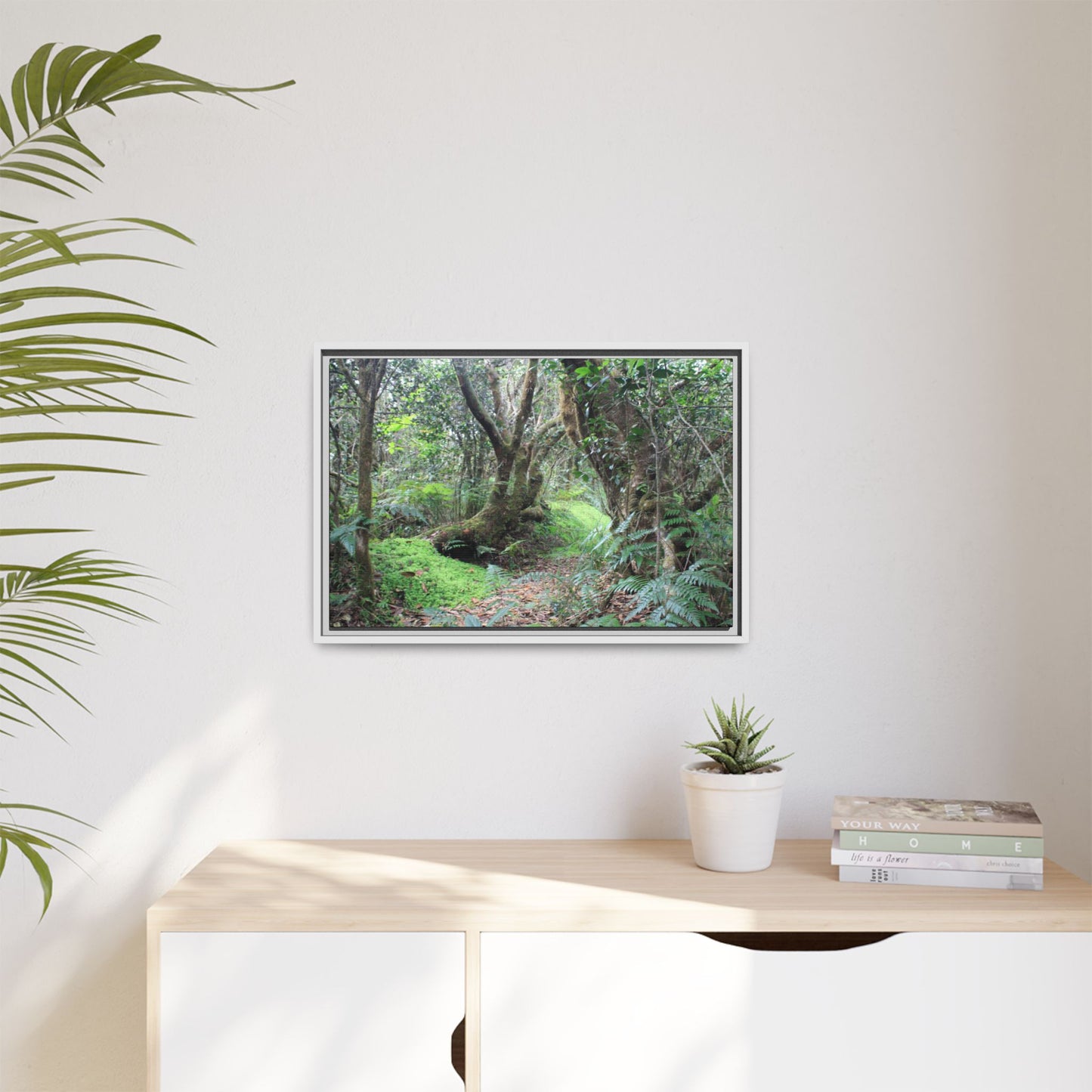 Tropical Vista Matte Canvas Framed Wall Art — Magic section of the remote Tradewinds Trail -  El Yunque rainforest PR
