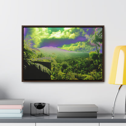 Rainforest Trails & Views - Gallery Canvas Wraps, Horizontal Frame - El Yunque National Forest - Puerto Rico - Closed PR 191 road view - color enhanced - Green Forest Home