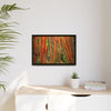 Framed Matte Canvas Wall Art — Tropical Rainforest Roots Photography -Orange roots of the Sierra Palm tree - Nikon