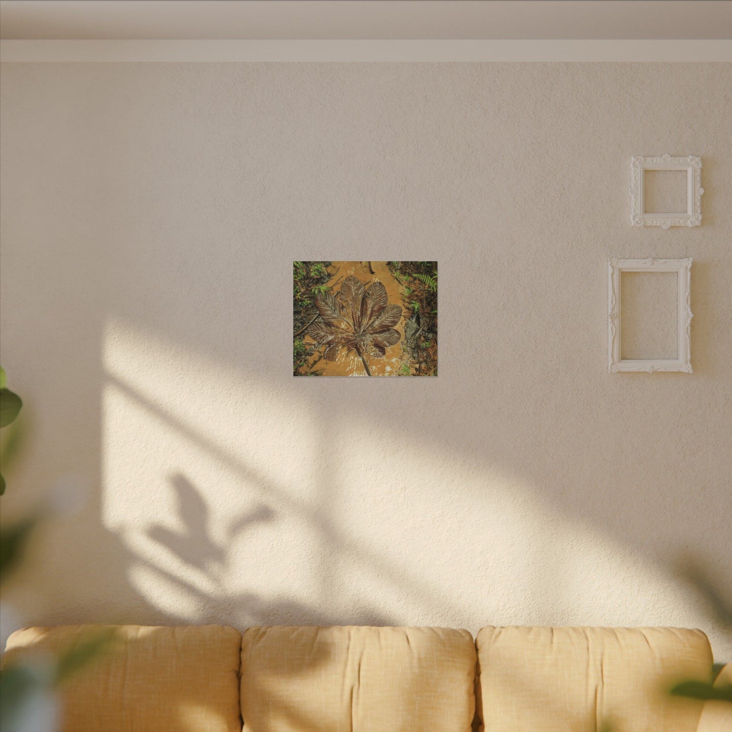 Leaf Wall Art Canvas — Botanical Nature Photography Print - Yagrumo leaf in Tradewinds Muddy Trail - El Yunque Rainforest - Puerto Rico - Deep forest explorations