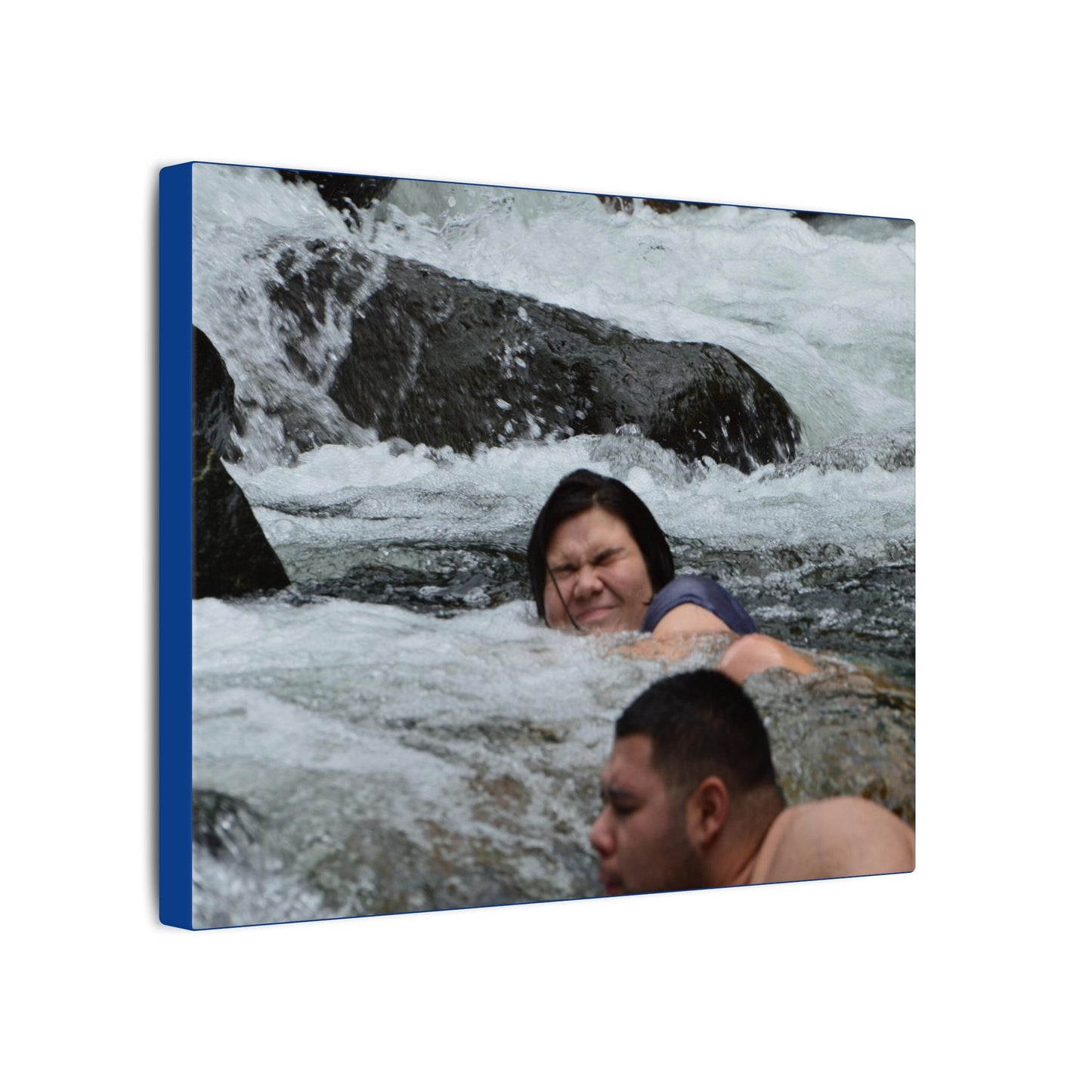River Swim Photo Canvas Print — Matte Stretched Wall Art - Family cooling - Mameyes River - Miguel and Gabi - El Yunque Rainforest - Puerto Rico