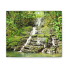 Tropical Waterfall Canvas Wall Art — Lush Jungle Landscape Print