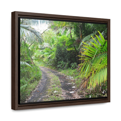 Rainforest Trails & Views - Gallery Canvas Wraps, Horizontal Frame - El Yunque National Forest - Puerto Rico - Closed PR191 road & landlside - Green Forest Home