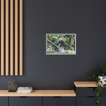 Tropical Vista Matte Canvas Framed Wall Art - Forest explorations - Deep in Sabana River Unusual Tree formations ??? -  El Yunque rainforest PR