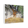 Rust-Tinged Creek Canvas Print — Natural Stream Landscape Wall Art - Tributary with decomposing matter orange color -  Deep forest explorations