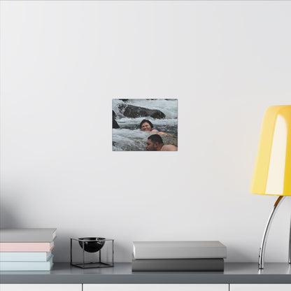 River Swim Photo Canvas Print — Matte Stretched Wall Art - Family cooling - Mameyes River - Miguel and Gabi - El Yunque Rainforest - Puerto Rico