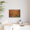 Framed Matte Canvas Wall Art — Tropical Rainforest Roots Photography -Orange roots of the Sierra Palm tree - Nikon