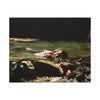 Matte Stretched Canvas Print – Serene River Nymph Photo Wall Art - Explorer Jose rests after a week of explorations