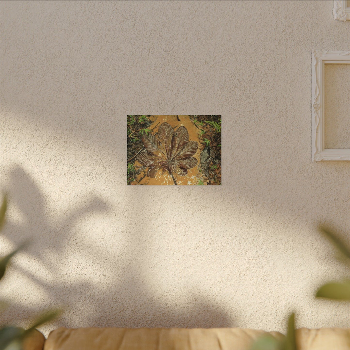 Leaf Wall Art Canvas — Botanical Nature Photography Print - Yagrumo leaf in Tradewinds Muddy Trail - El Yunque Rainforest - Puerto Rico - Deep forest explorations