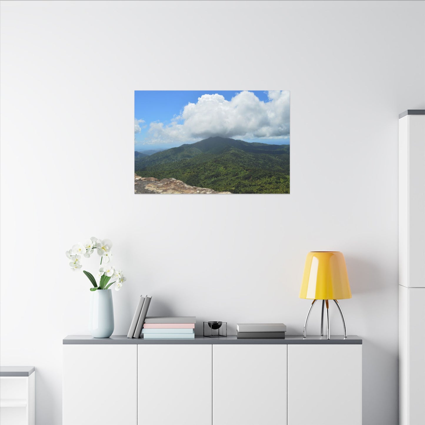 Tropical Mountain Landscape Matte Canvas Print — Stretched Wall Art - Awesome view from Mt Britton Tower & Trail of the East Peak - El Yunque Rainforest - Puerto Rico