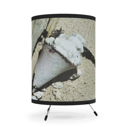 Remote Mona Island - Beach Driftwood Tripod Lamp — High-Res Printed Shade (US/CA Plug) - Nikon