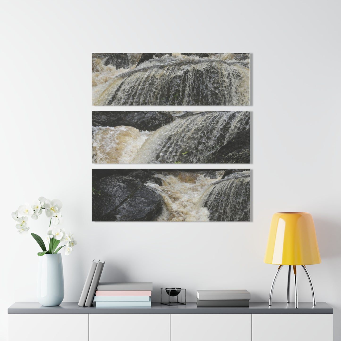 Deep Forest Explorations - El Yunque Rainforest - Dangerous Flash Flood in River - Nikon D850 - Triptych Acrylic Print – Forest Creek Landscape Wall Art