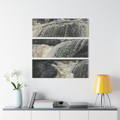 Deep Forest Explorations - El Yunque Rainforest - Dangerous Flash Flood in River - Nikon D850 - Triptych Acrylic Print – Forest Creek Landscape Wall Art