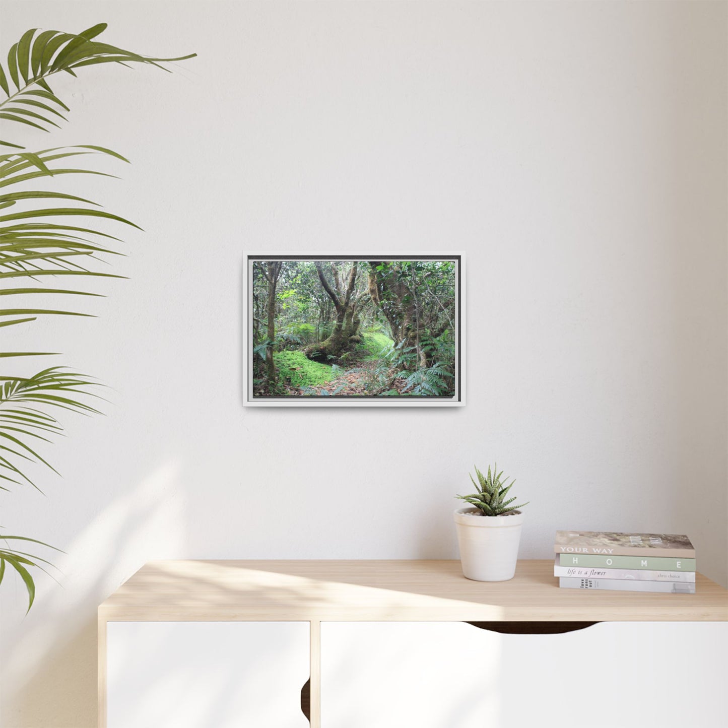 Tropical Vista Matte Canvas Framed Wall Art — Magic section of the remote Tradewinds Trail -  El Yunque rainforest PR
