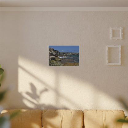 Coastal Cliff Seascape Canvas Print - Mona Island - 40 miles from Puerto Rico - Pristine & isolated