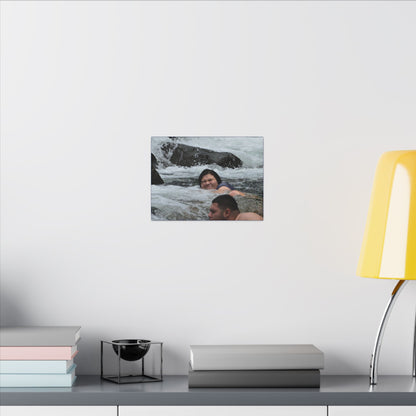 River Swim Photo Canvas Print — Matte Stretched Wall Art - Family cooling - Mameyes River - Miguel and Gabi - El Yunque Rainforest - Puerto Rico