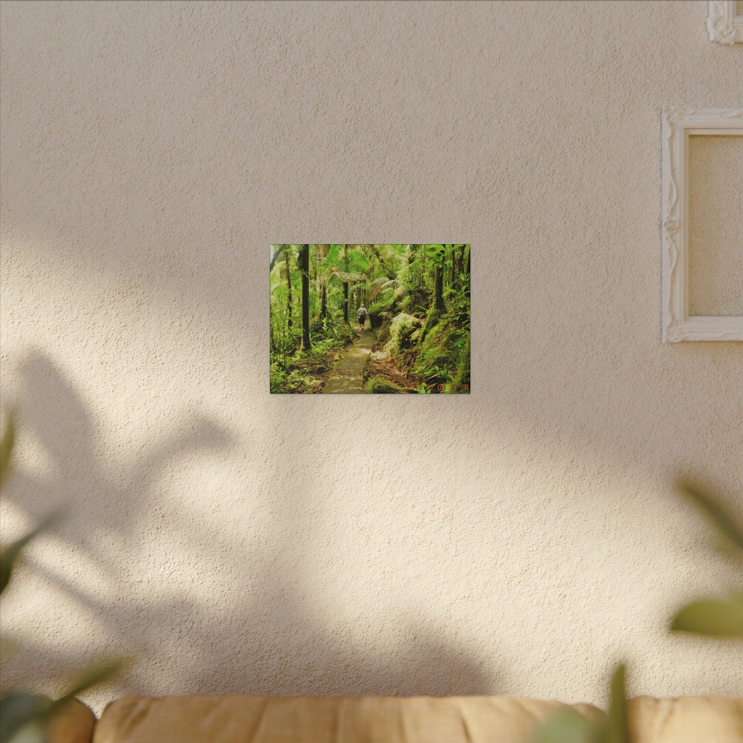 Forest Trail Matte Canvas Print – Lush Green Nature Wall Art - Hiker enjoys the BEAUTY - Mt Britton Trail - El Yunque Rainforest - Puerto Rico
