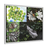 Tropical Vista Matte Canvas Framed Wall Art - Forest explorations - Deep in El Yunque rainforest PR - Mosaic#2 of the Unique Yagrumo Tree Leafs