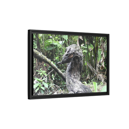 Tropical Vista Matte Canvas Framed Wall Art - Forest explorations - Deep in Sabana River Unusual Tree formations ??? -  El Yunque rainforest PR
