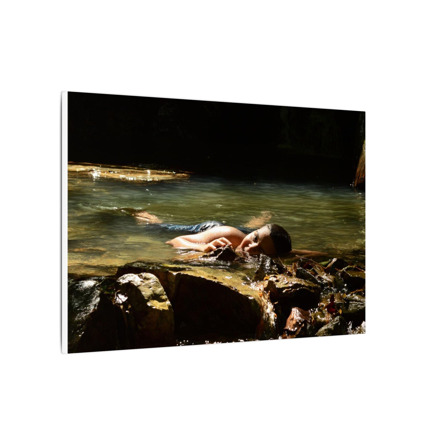 Matte Stretched Canvas Print – Serene River Nymph Photo Wall Art - Explorer Jose rests after a week of explorations