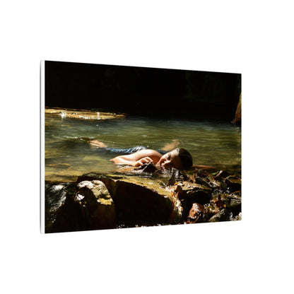 Matte Stretched Canvas Print – Serene River Nymph Photo Wall Art - Explorer Jose rests after a week of explorations