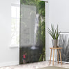 Tropical Jungle - Spellbound Visitor to Waterfall in El Yunque - Window Curtain - Lush Rainforest Print Sheer Drapery - View in El Yunque rainforest - Puerto  Rico - Nikon