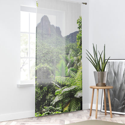 Tropical Jungle Window Curtain - Lush Rainforest Print Sheer Drapery - View in El Yunque rainforest - Puerto  Rico - Nikon