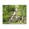 Tropical Waterfall Canvas Wall Art — Lush Jungle Landscape Print