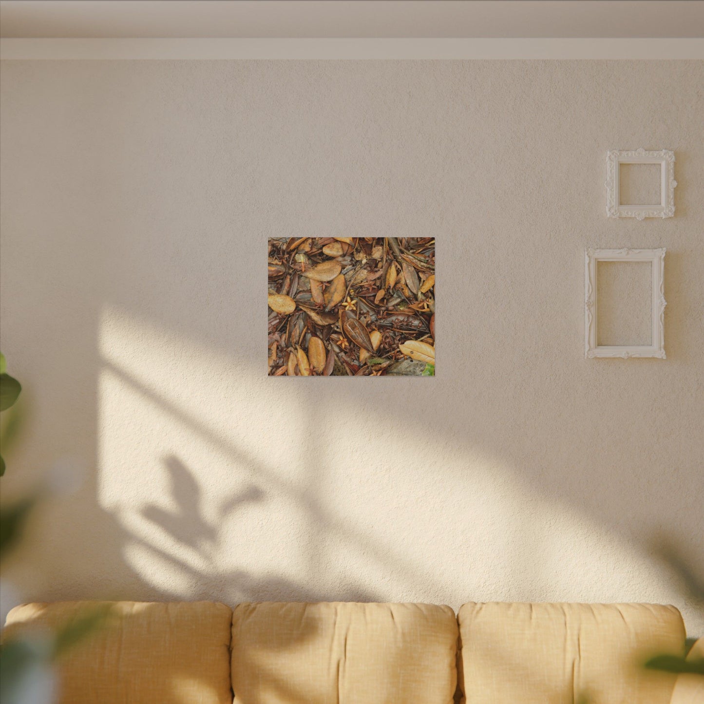 Leaf Floor Canvas Print — Matte Stretched Wall Art - Tradewinds trail - below canopy of local peak - leaf variety & geometry & stars ...