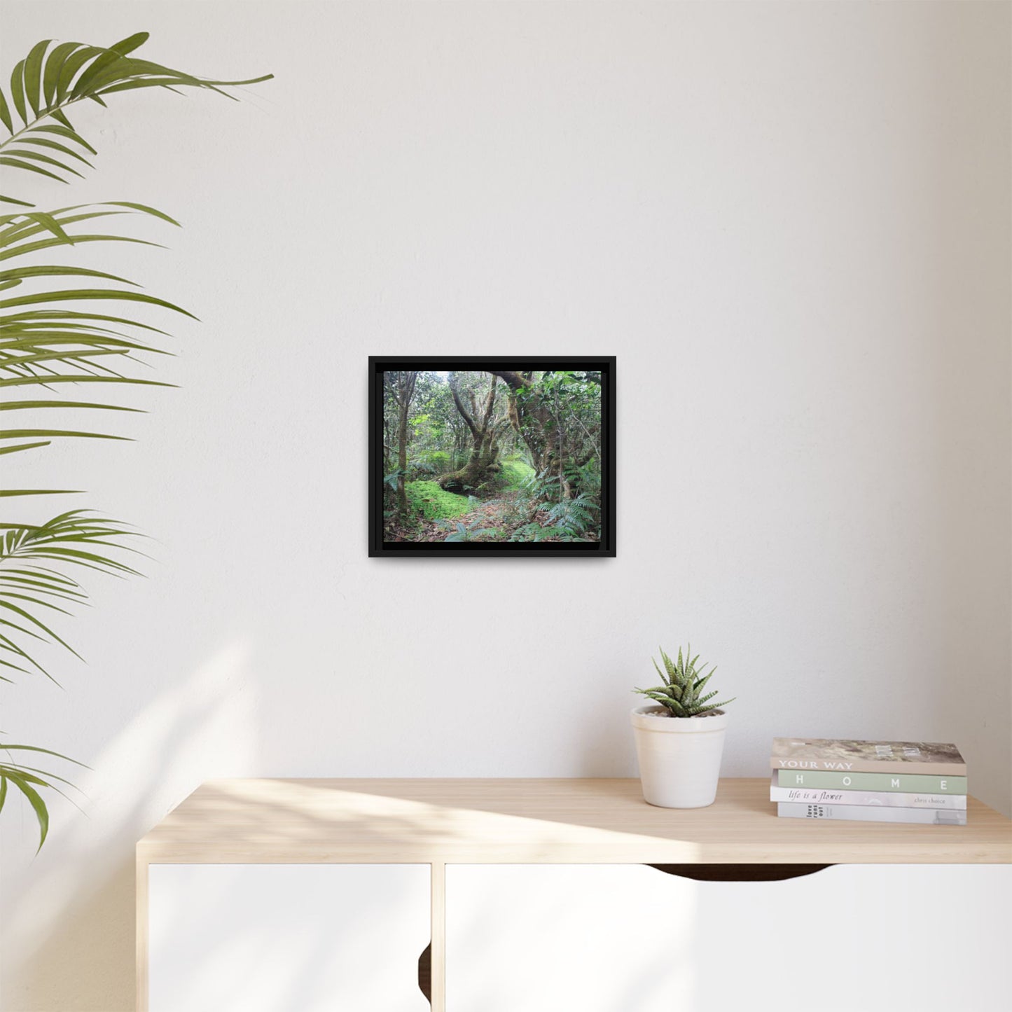 Tropical Vista Matte Canvas Framed Wall Art — Magic section of the remote Tradewinds Trail -  El Yunque rainforest PR
