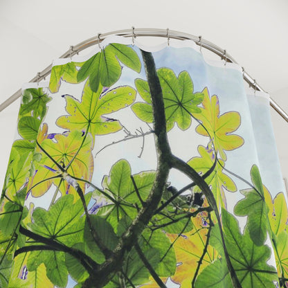 Yagrumo Tree - El Yunque - PUERTO RICO - Shower Curtain — Coastal Bathroom Decor - Nikon image