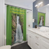 La Mina River Waterfall -  El Yunque Rainforest Shower Curtain — Tropical Rainforest Botanical Bath Decor