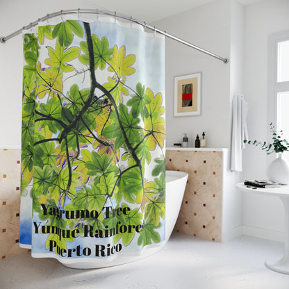 Yagrumo Tree - El Yunque - PUERTO RICO - Shower Curtain — Coastal Bathroom Decor - Nikon image
