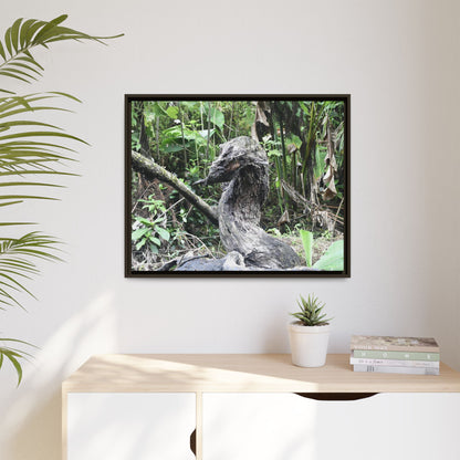 Tropical Vista Matte Canvas Framed Wall Art - Forest explorations - Deep in Sabana River Unusual Tree formations ??? -  El Yunque rainforest PR