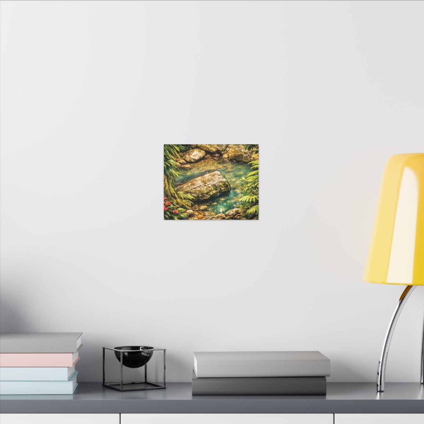 Tropical Forest Stream Matte Canvas Wall Art — Stretched Nature Landscape Print