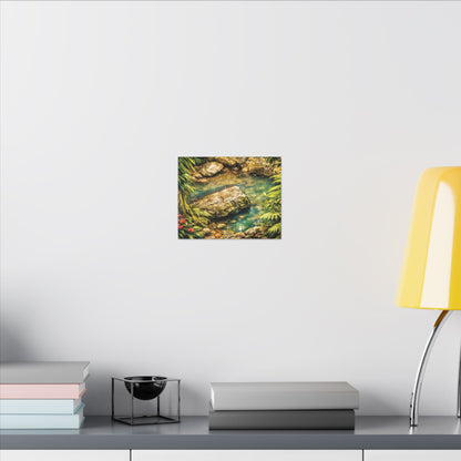 Tropical Forest Stream Matte Canvas Wall Art — Stretched Nature Landscape Print