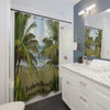 ISABELA BEACH - PUERTO RICO - Tropical Palm Beach Shower Curtain — Coastal Bathroom Decor - Nikon image