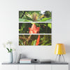 Deep Forest Explorations - Rare Flowers of El Yunque RainForest  - Nikon D850 - Tropical Mountains Triptych Acrylic Print – Panoramic Jungle & Ocean Wall Art