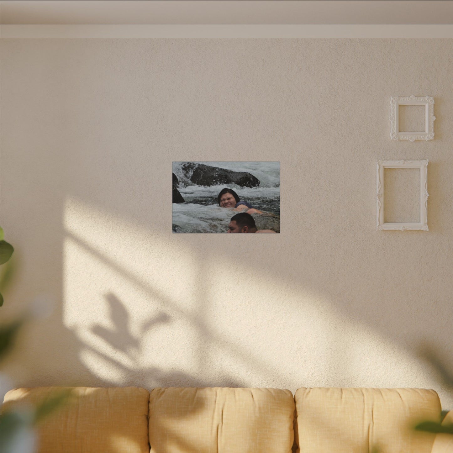 River Swim Photo Canvas Print — Matte Stretched Wall Art - Family cooling - Mameyes River - Miguel and Gabi - El Yunque Rainforest - Puerto Rico