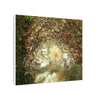 Autumn Leaf Reflection Matte Canvas Wall Art — Nature Forest Stream Print - Yagrumo leaf in middle of many decomposing leafs - Amazing symmetry - Tradewinds trail