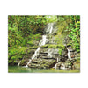 Tropical Waterfall Canvas Wall Art — Lush Jungle Landscape Print
