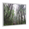 Tropical Vista Matte Canvas Framed Wall Art - Forest explorations - My son Jose is tired on El Yunque High-Forest (in the clouds) trail -  El Yunque rainforest PR