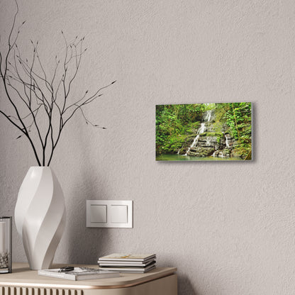 Tropical Waterfall Canvas Wall Art — Lush Jungle Landscape Print