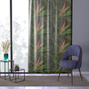 Tropical Jungle - Collage of Bromeliad in Flower - Window Curtain - Lush Rainforest Print Sheer Drapery - View in El Yunque rainforest - Puerto  Rico - Nikon