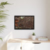Framed Matte Canvas Wall Art — Tropical Rainforest Decomposing Sierra Palm Seeds Branch - Photography - Tradewinds