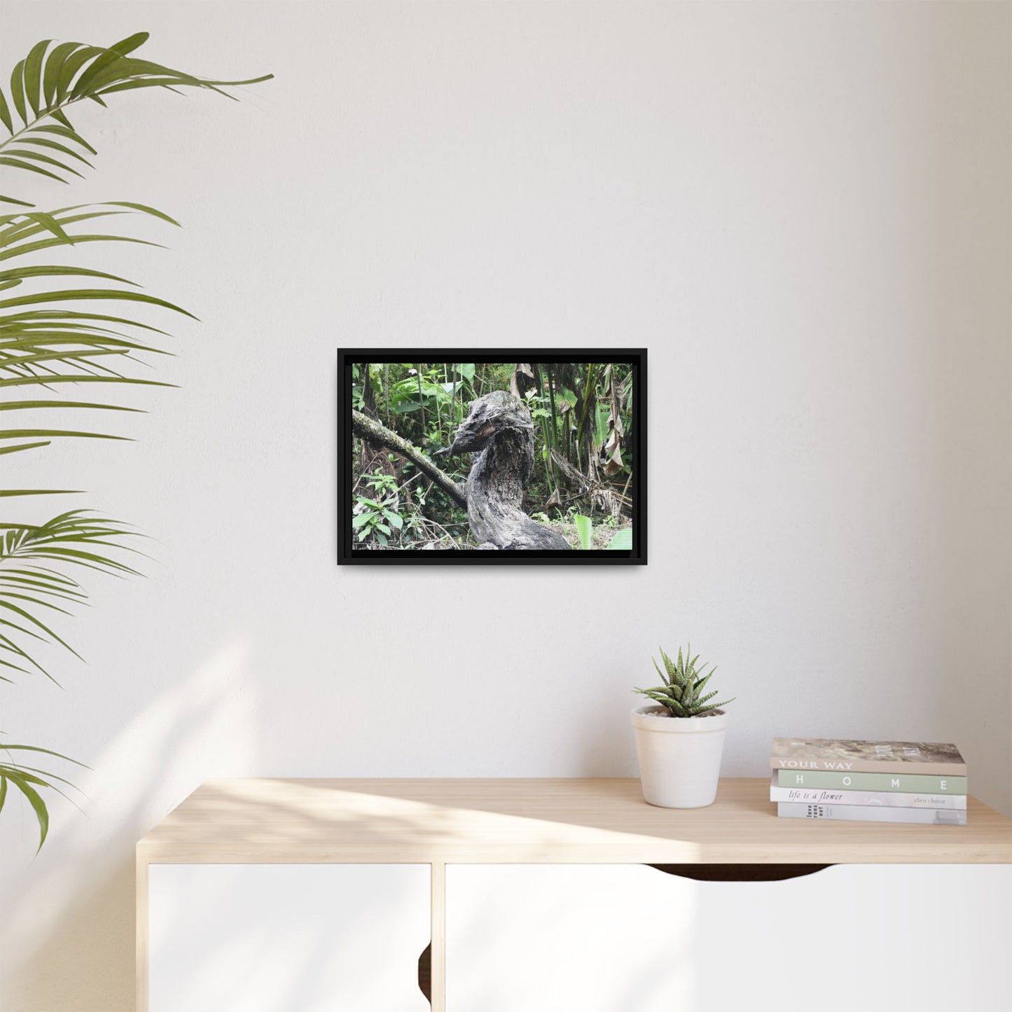 Tropical Vista Matte Canvas Framed Wall Art - Forest explorations - Deep in Sabana River Unusual Tree formations ??? -  El Yunque rainforest PR